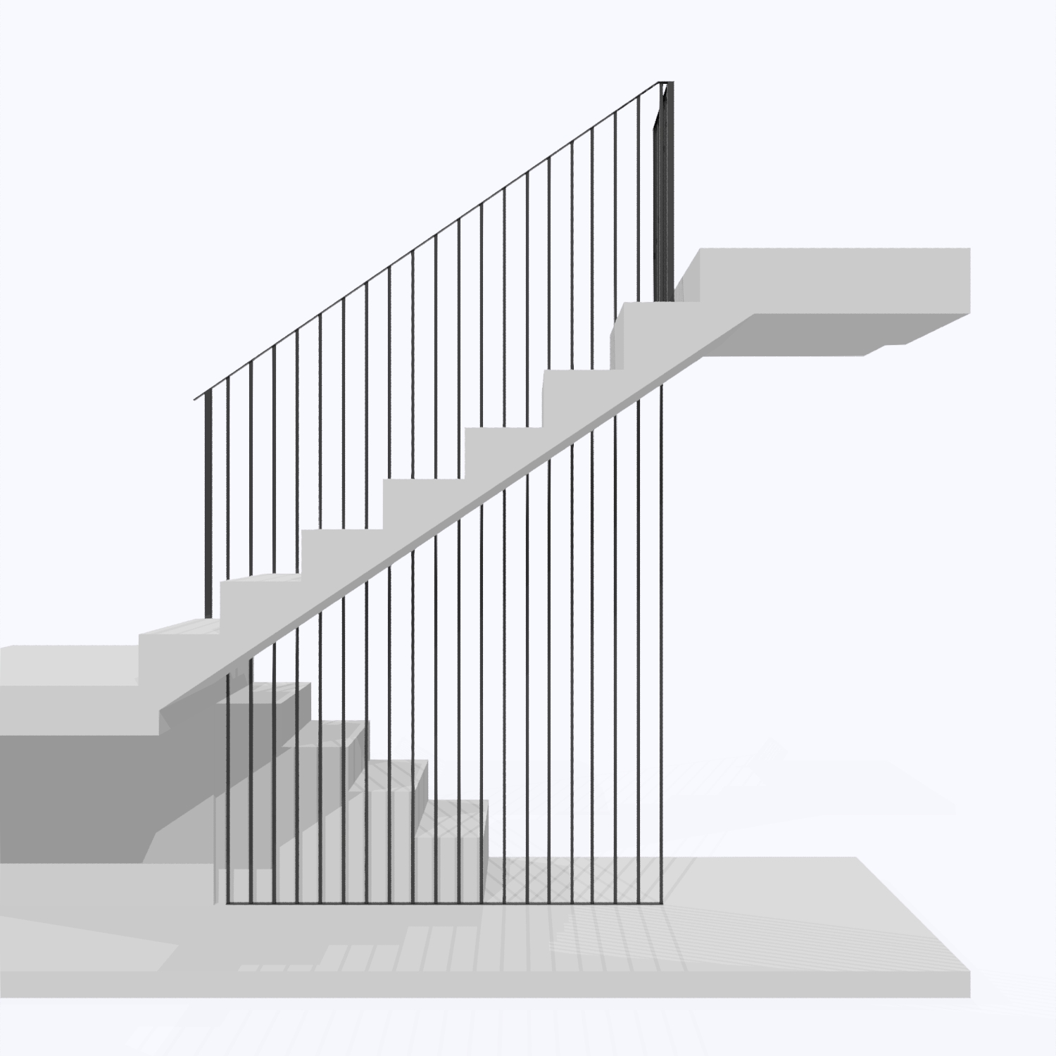Balustradă de interior metalică tip riflaj - Model 06 - imagine 2
